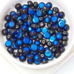 6 mm 2-hole Cabochon Jet Full Azuro x 25 pc(s)