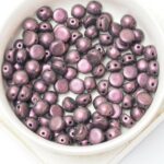 6 mm 2-hole Cabochon Jet Amethyst x 25 pc(s)