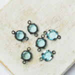 6 mm / ss29 Preciosa connector Aqua Bohemica in Black setting x 6 pc(s)