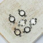 6 mm / ss29 Preciosa connector Crystal in Black setting x 6 pc(s)