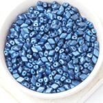4x6 mm Mini GemDuo Metallic Suede Blue x 10 g