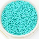 8/0 Miyuki seed beads 412 Opaque Turquoise Green x 15 g