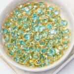 6 mm / ss29 Preciosa connector Aqua Bohemica in Gold-colored setting x 6 pc(s)