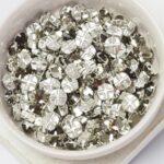 6 mm / ss30 Preciosa sew-on rhinestone Black Diamond in Silver-colored setting x 10 pc(s)