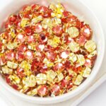 6 mm / ss30 Preciosa sew-on rhinestone Padparadscha in Gold-colored setting x 10 pc(s)