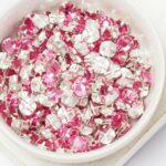 6 mm / ss30 Preciosa sew-on rhinestone Rose in Silver-colored setting x 10 pc(s)