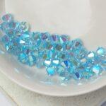4 mm Preciosa bicone beads Aquamarine AB 2X x 50 pc(s)