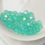 4 mm Preciosa bicone beads Caribbean Sea AB Matt x 50 pc(s)