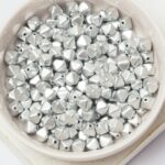 6 mm Glass Bicone Bead Crystal Aluminium Silver x 10 g