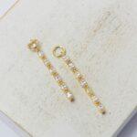 25.5x29 mm Gold-colored Long Pendant with Zircon  x 2 pc(s)
