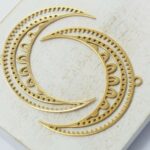 30x34 mm Gold-colored Star Moon Charm  x 2 pc(s)