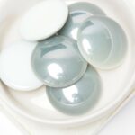 25 mm Round Glass Cabochon 02010-23701 Alabaster Grey Iris x 2 pc(s)