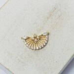 10x17 mm Gold-colored Ballerina Skirt Zircon Charm x 1 pc(s)