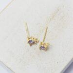 5 mm  Gold-colored Little Earstud Light Purple x 2 pc(s)