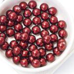 8 mm Preciosa half-drilled nacre pearls Bordeaux x 4 pc(s)