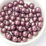 8 mm Preciosa half-drilled nacre pearls Light Burgundy x 4 pc(s)