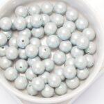 8 mm Preciosa half-drilled nacre pearls Pearlescent Grey x 4 pc(s)