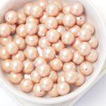 8 mm Preciosa half-drilled nacre pearls Pearlescent Pink x 4 pc(s)