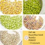 2x5 mm SuperDuo bead bundle FOREST x 6 colours