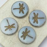 17x17 mm Dragonfly 02010-04302 White Travertin Gold Wash x 4 pc(s)