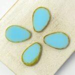 12x18 mm Flat Drop 63000-86800 Light Turquoise Blue x 4 pc(s)