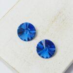 12 mm round glass cabochon Sapphire x 2 pc(s)
