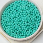 3 mm Melon bead Matte Opaque Turquoise x 100 pc(s)