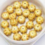 8x11 mm Pumpkin bead Alabaster Opaque Beige Picasso x 10 pc(s)