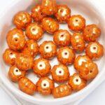 8x11 mm Pumpkin bead Opaque Orange Bronze x 10 pc(s)