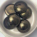 25 mm Round Glass Cabochon 23980-15496 Jet Dark Bronze x 2 pc(s)