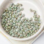 2x5 mm SuperDuo LN03000 Luster Green Opaque White x 10  g