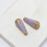 9x20 mm Fire-polished drop beads 26017-86800 Purple Beige x 6 pc(s)