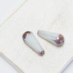 9x20 mm Fire-polished drop beads 46007-14415 Silver Bronze x 6 pc(s)