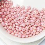2x5 mm SuperDuo LK03000 Luster Metallic Pink x 10  g