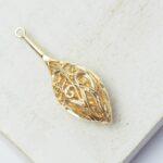 12x53 mm Gold-colored Almond Mandala charm x 1 pc(s)