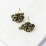 12 mm Antique bronze Boho Flower earstud x 2 pc(s)