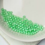 2 mm Round Glass beads Alabaster Pastel Light Green x 100 pc(s)