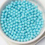 4 mm Round Glass beads Turquoise Shimmer x 60 pc(s)