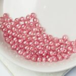 3 mm Round Glass beads Transparent Pearl Lavender x 100 pc(s)