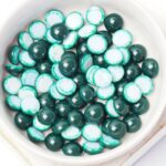 8 mm Preciosa Nacre cabochon Malachite x 6 pc(s)