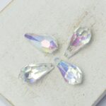 7.5x15 mm Preciosa crystal pendant drop Crystal AB x 4 pc(s)