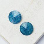 12 mm round rivoli ice glass cabochon Ice Indicolite  x 2 pc(s)
