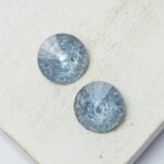 12 mm round rivoli ice glass cabochon Ice Light Sapphire x 2 pc(s)