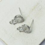 9x13.5 mm Silver-colored Candlelight earstud with Cubic Zirconia x 2 pc(s)