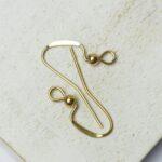 17x22 mm Gold-colored stainless steel earring hook with ball x 6 pc(s)