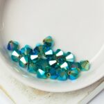 6 mm Preciosa bicone beads Emerald AB 2X x 25 pc(s)