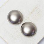 16 mm Preciosa Nacre half-drilled button Dark Grey x 2 pc(s)