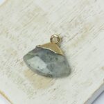 Gemstone drop in metal setting 18x19 mm Natural Labradorit x 1 pc(s)