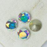 10 mm round glass cabochon with lotus flower Crystal x 4 pc(s)
