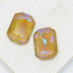 13x18 mm octagon glass cabochon Beige Shine x 2 pc(s)
